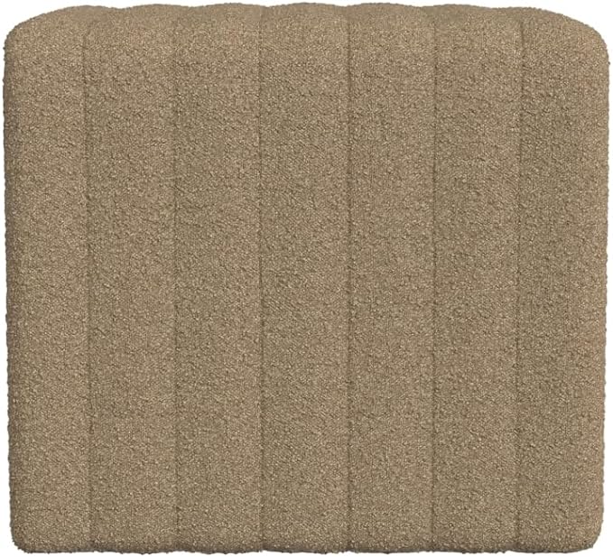 HomePop Modern Channel Tufted Ottoman Home Décor|Ottoman for Living Room & Bedroom - Brown Boucle