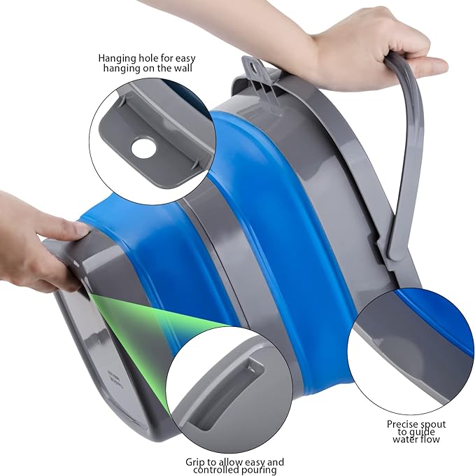 Collapsible Bucket with 2.6 Gallon (10L), Mop Bucket for Cleaning, Plastic Bucket for Garden, Car Washing or Camping, Portable Fishing Water Pail-NeatNest