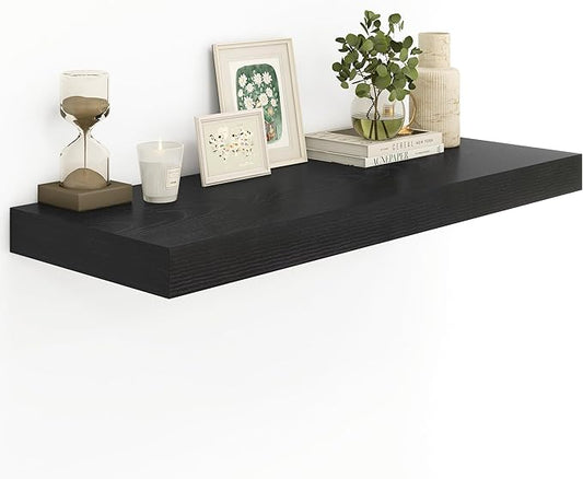 Heimlove Black Bathroom Shelves Floating Shelves for Wall Shelf Over Toilet Long Wall Mounted Modern Farmhouse,48 x 12 Shelves with Invisible Brackets for Living Room, Kitchen, Bedroom-NeatNest