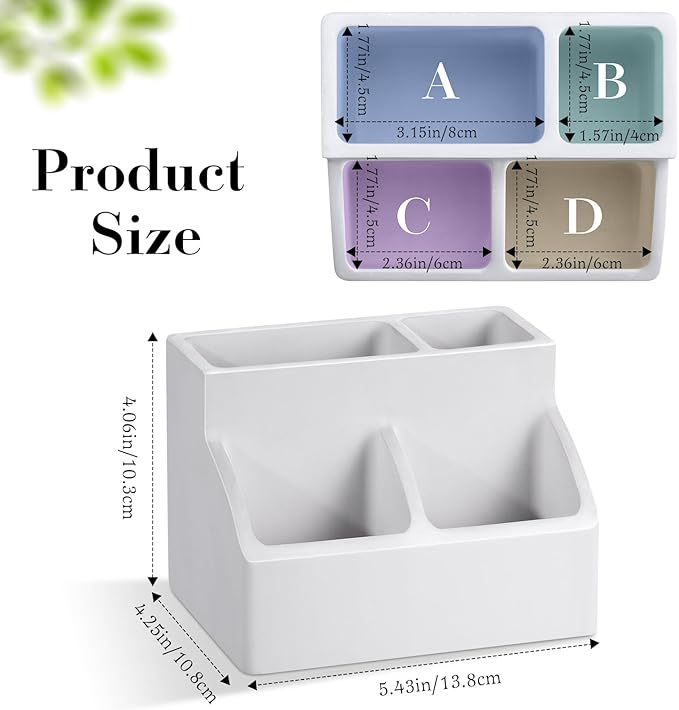 Luxspire Toothbrush Holder, Fast Drying Toothbrush Holders for Bathroom, Diatomaceous Earth Electric Tooth Brush Organizer Toothpaste Holder for Countertop Dresser, Light Gray