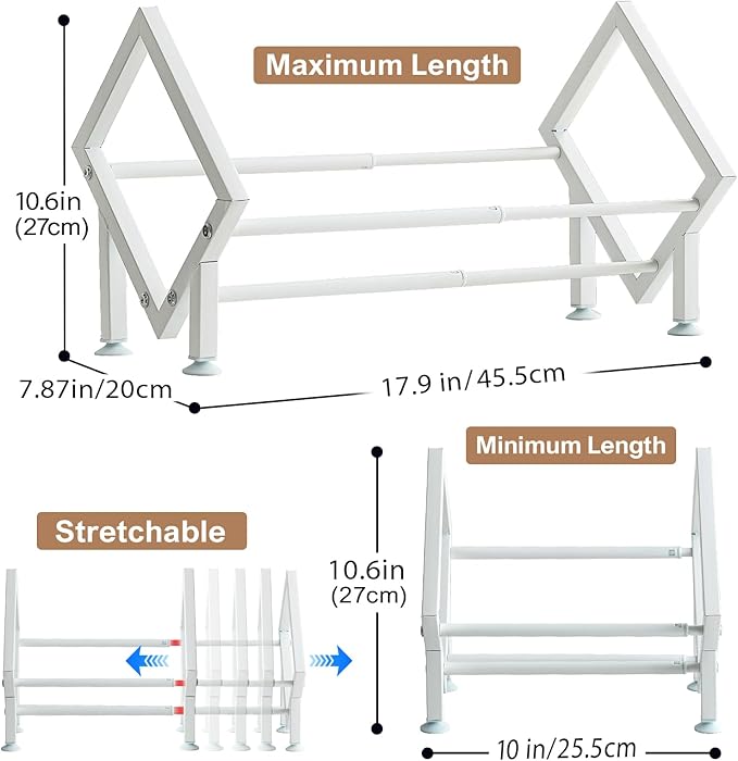 ENCIMART Tabletop Bookshelf Organizer, Adjustable Desk Shelf for Top of Desk in Living Room, Home, Office, Stainless Steel Tilting Bookcase Desktop Storage Book Rack for Magazine/CDs/Books Display-NeatNest