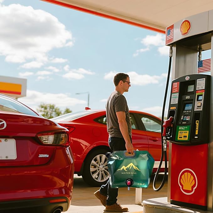 Collapsible 2-Gallon Water Jug Portable Camping Bag with Leak-Proof Spigot Durable BPA-Free 8L Collapsible Water Container for Hiking Camping Emergency Prep (Green)-NeatNest