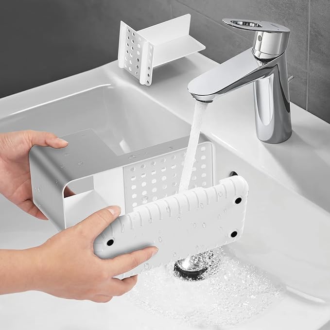 Toothbrush Holders for Bathroom Countertop Organizer, Brushed Nickel Tooth Brush Holder, Kids Electric Toothbrush and Toothpaste Holder with Drainage (Brushed Silver)-NeatNest