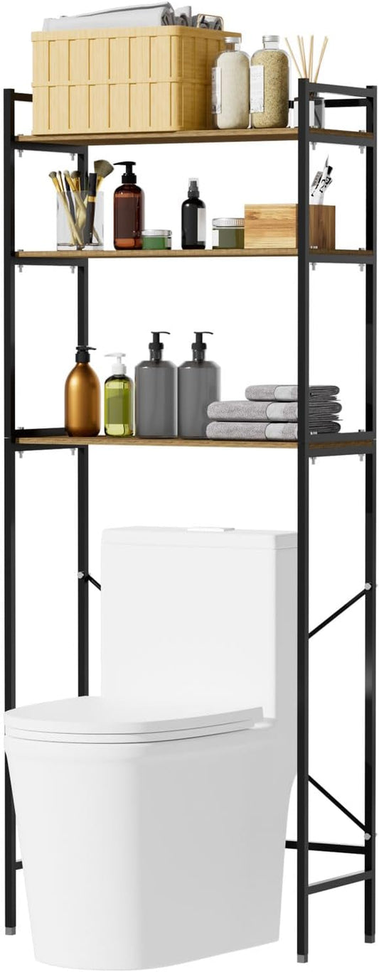 3-Tier Over The Toilet Storage Rack, Space-Saving, Over Toilet Bathroom Organizer Shelf, Above Toilet Shelves