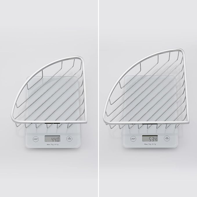 Corner Shower Caddy Organizer, SUS304 Stainless Steel Heavy Duty Rust-Proof Shelf Shampoo Holder, Wall Mounted Storage Rack for Bathroom Kitchen, 2 Packs Polished Chrome