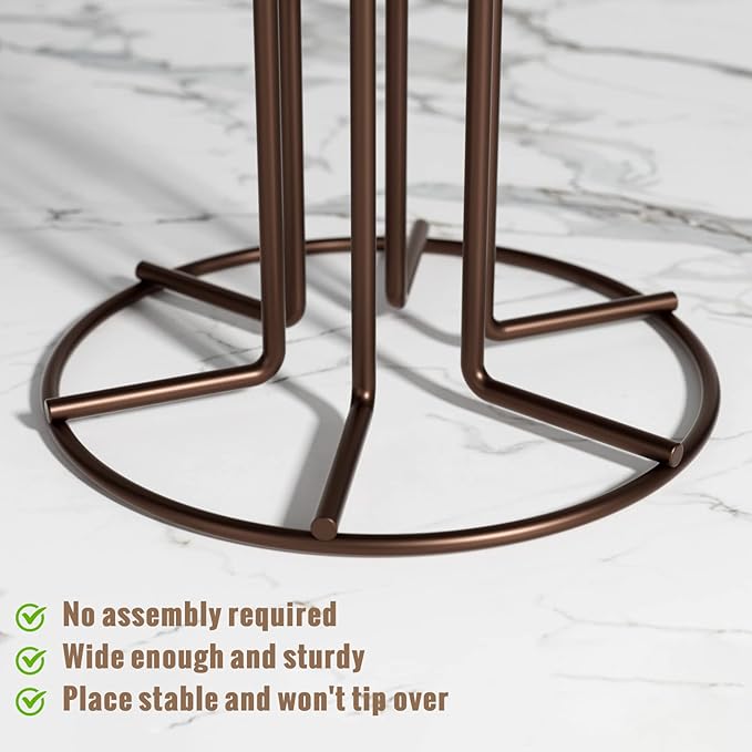 HULISEN Mug Holder for Large Cups, Mug Tree for Counter with 6 Hooks, Metal Coffee Mug Stand for Easy Pick, Place and Display, Coffee Bar Accessories and Decor, Free Standing Mug Rack, Brown-NeatNest