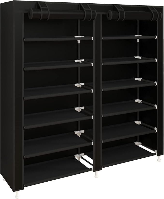 UDEAR Shoe Rack Free Standing Portable Shoes Storage Organizer Black-NeatNest