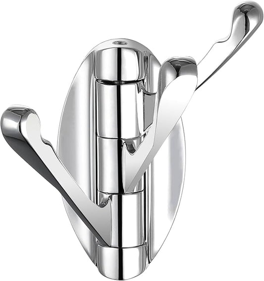 Angle Simple Bathroom Towel Hook Swivel, Metal Hand Towel Hook for Wall, Foldable Robe Coat Hanger, Chrome