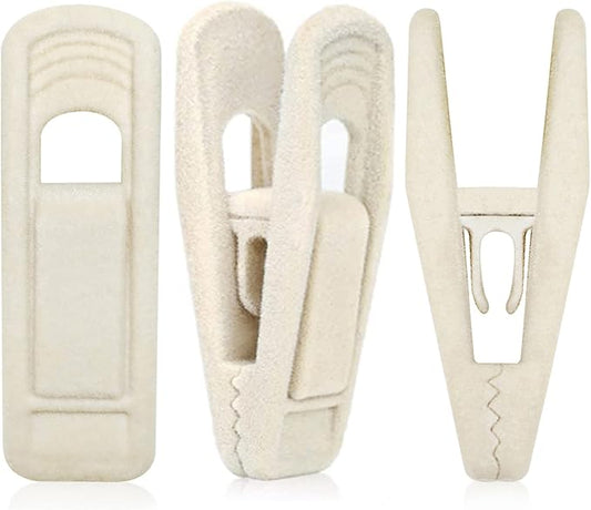 Velvet Hanger Clips - 40 PCS Beige Non-Slip Velvet Clips for Pants, Suits & Skirts-NeatNest