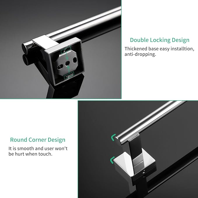 Miyili 30-Inch Bathroom Single Towel Bar Stainless Steel Towel Rack Bath Towel Hanger Wall Mount Polished Finish, A02C75A