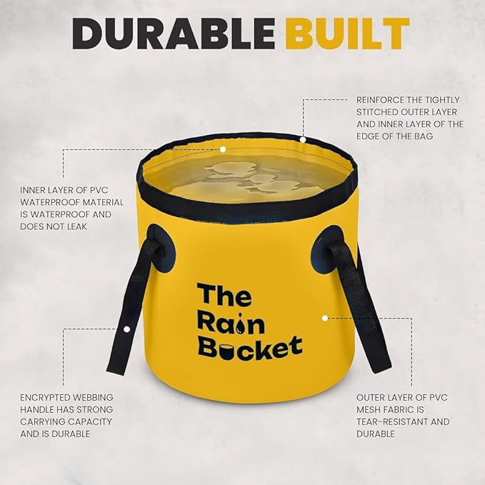 Collapsible Foldable Buckets with Handles – 3-Piece Set (10L & 15L) Bucket + 10L Water Bag with Faucet – Waterproof PVC Wash Basins for Camping, Fishing, Hiking, Car Wash – Portable & Leakproof-NeatNest