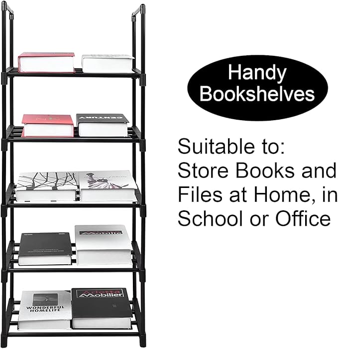 Shoe Rack 5 Tier Tall Shoe Storage Organizer, 5 Tier Metal Sturdy Shoe Rack, Narrow Shelf Organizer for Entryway, Closet, Bedroom-NeatNest