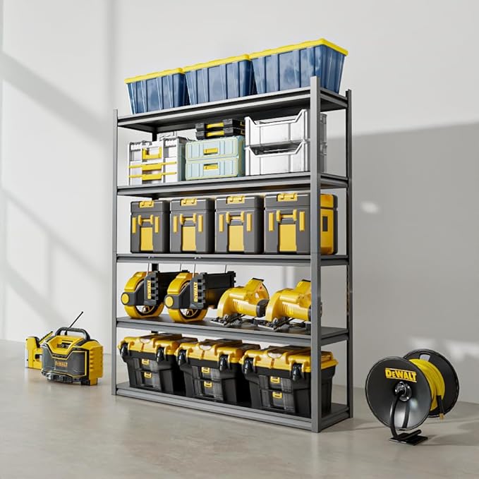 24" W Garage Shelving,5-Tier Heavy Duty Shelving Unit,3000LBS Adjustable Metal Storage Shelves,Storage Rack Units for Industrie,Shed,Warehouse,Basement,Black,24" W x 16" D x 63" H-NeatNest