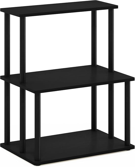 Furinno Turn-N-Tube 3-Tier Toolless Kitchen Storage Shelf, Americano/Black-NeatNest