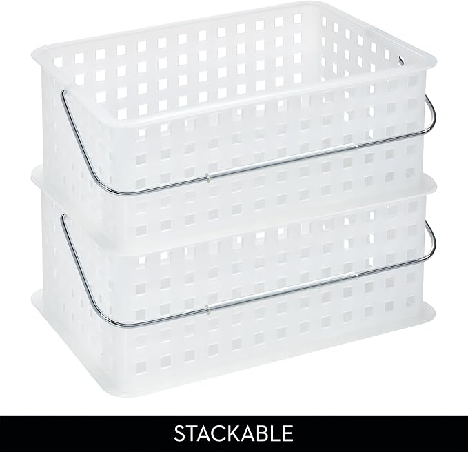 iDesign Portable Shower Caddy Dorm or Bathroom, Set of 3, Clear/Frost, Made in USA Basket