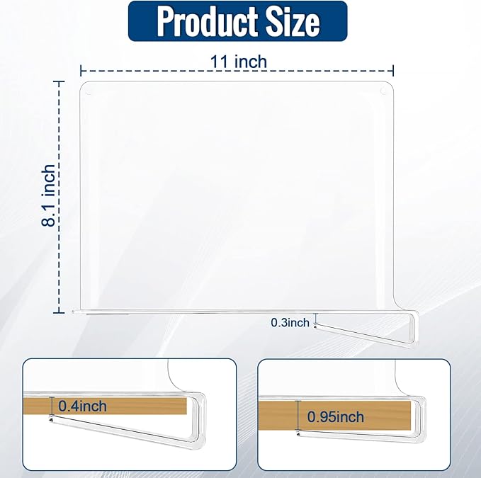 2 Pack Clear Acrylic Shelf Dividers for Closet Shelf Organizer of Bedroom Kitchen Office Bathroom Organizer for Clothes Books and Handbags-NeatNest