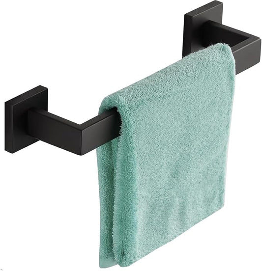 12 Inch Towel Bar for Bathroom 12/16/24/28/32/36 Inch Kitchen Towel Holder Matte Black Towel Rod Wall Mounted SUS304 Rustproof Towel Rack Modern Square Design (1, Matte Black, 12 Inch)