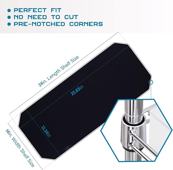 BRIAN & DANY Wire Shelf Liner 14" X 24", Heavy Duty Shelf Liners for Wire Shelving, Waterproof Protector Mats, Set of 3, Black-NeatNest