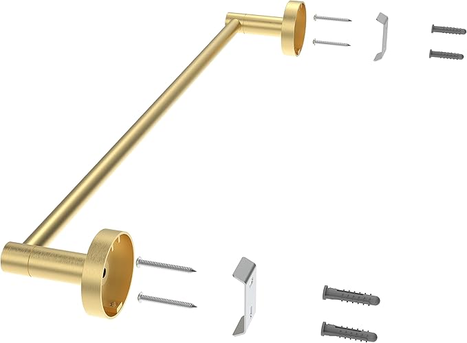 Fixsen 18-inch Gold Single Towel Bar Towel Rack Hand Towel Holder Stainless Steel and Zinc Alloy 1pc for Kitchen and Bathroom Wall Mount Heavy Duty Storage