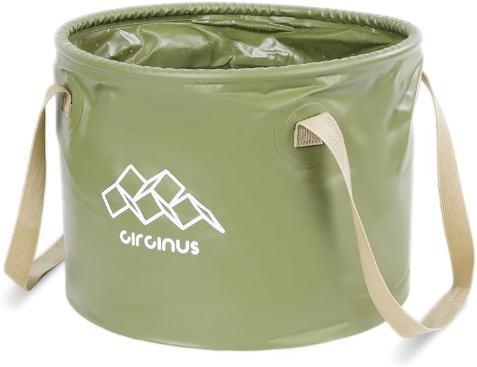 CIRCINUS Collapsible Water Bucket 5.28 gallons (20 liters) Portable wash Basin for Camping Fishing Travel Outdoor Gardening car Washing (Green)-NeatNest