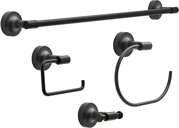 Franklin Brass Voisin (1-Pack) Towel Hooks Matte Black Wall, Double, Mounted for Robes 2-Prong Holder, Bathroom Accessories VOI35-MB