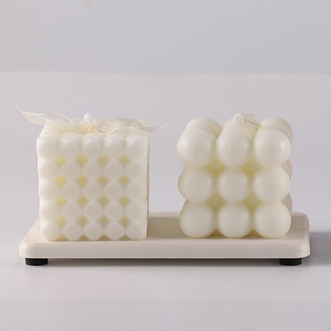 2 Pcs Water Absorbing Stone Trays, Kitchen/Bathroom Sink Soap Dish, Diatomite Tray Used for Hand Soap & Cosmetic Bottles in The Modern Home, 3.15" W x 6.3" L, White-NeatNest