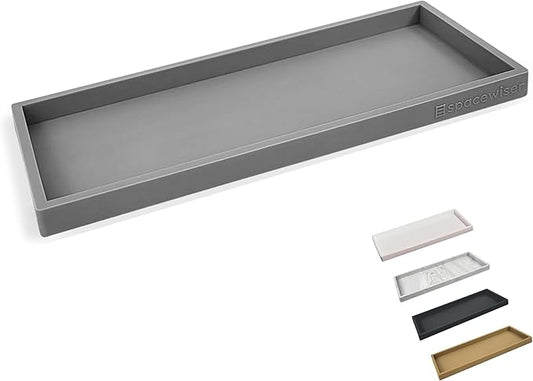 Countertop and Vanity Tray - 11.7" Silicone Bathroom Tray Countertop, Dish Soap Trays for Kitchen Counter, Sink Organizer Caddy Accessories, Toilet Plant Shower Makeup Mat Oil Holder-NeatNest