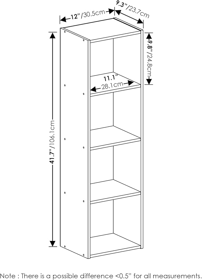 Furinno Luder Bookcase / Book / Storage, 4-Tier Cube, Pink/White-NeatNest