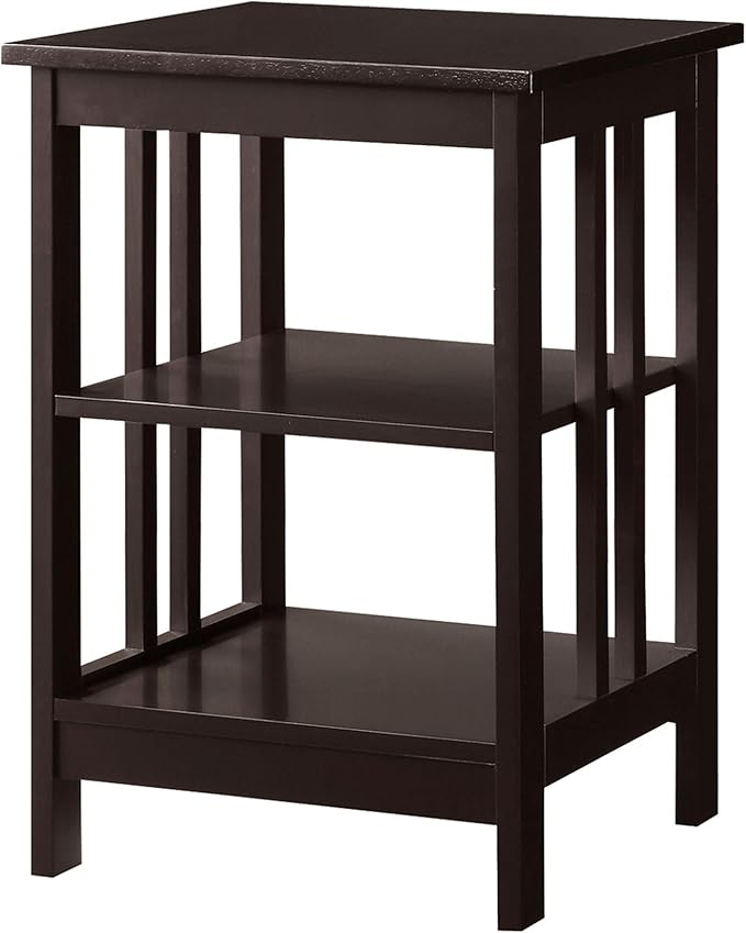 Convenience Concepts Mission End Shelves Table, Espresso-NeatNest