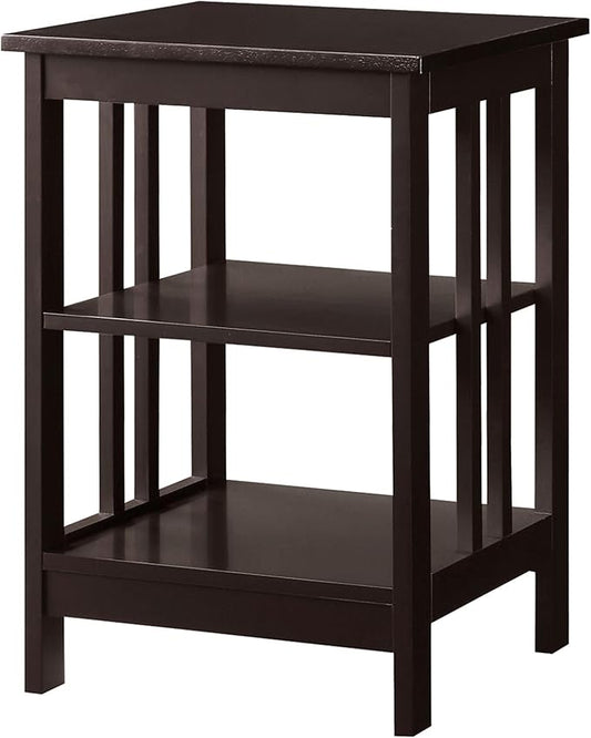 Convenience Concepts Mission End Shelves Table, Espresso-NeatNest