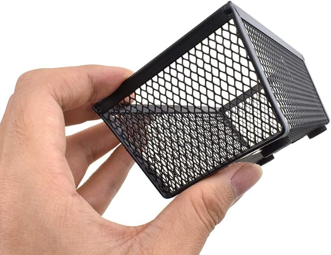 HAHIYO Stackable Mesh Tray Cup 6 x 3 x 2 inches Sturdy Container for Desk Drawer Organizer Collection for Home Office School kitchen Soft Foam Feet No Sharp Edges 2 Pack Black-NeatNest