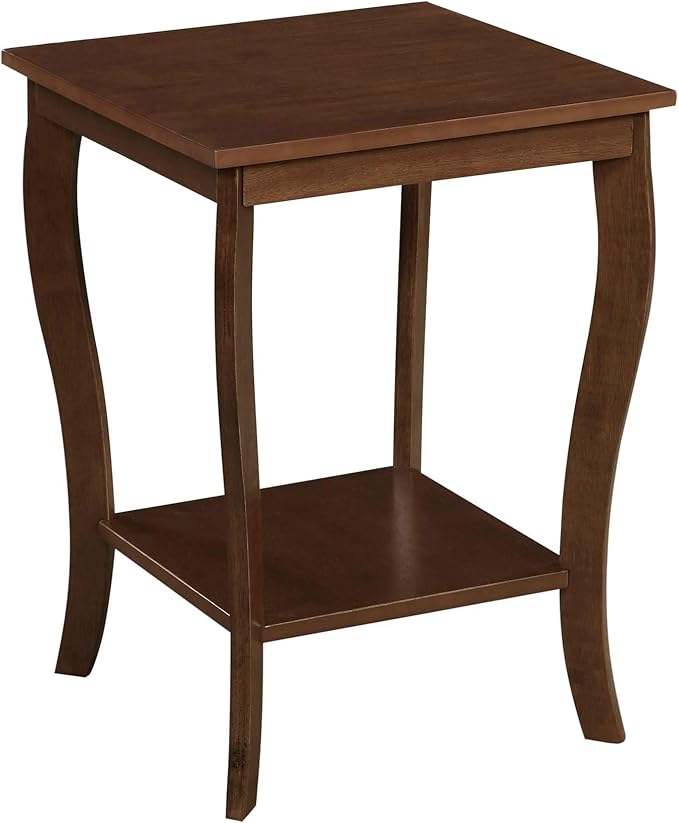 Convenience Concepts American Heritage Square End Table with Shelf, Espresso-NeatNest