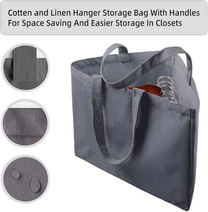 Clothes Hanger Organizer Holder for Space Saving, Fresheracc Hanger Triangle Storage Bag with Handles for Closet Tidier Laundry Rooms Wardrobe Drying Rack, Waterproof Container (Triangle Grey)-NeatNest