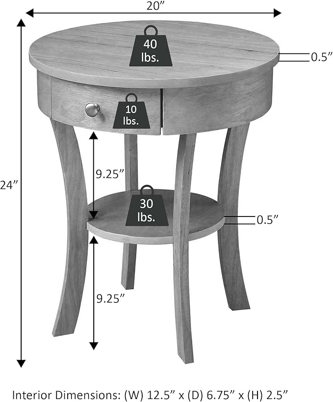 Convenience Concepts Classic Accents Schaffer End Table, Natural-NeatNest