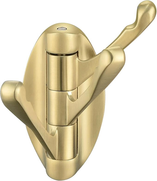 Angle Simple Towel Hook Brushed Gold, Metal Folding Swivel Towel Holder, Bathroom Robe Clothes Coat Hook, Home RV Organizer, Screw Mount