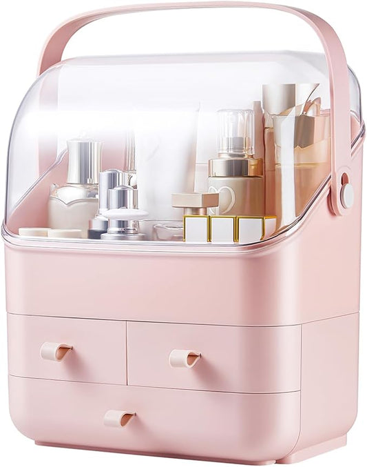 Large Makeup Organizer w Drawers Beauty Organizer Makeup Box Holder Vanity Organization Desk Countertop MakeUp Organizers Bathroom Counter Organizer Skincare Cosmetic Case Stand Dustproof Lid Gift-NeatNest