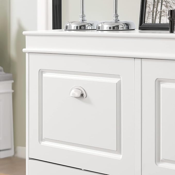 SoBuy White Shoe Cabinet with 4 Flip Drawers, Large Freestanding Shoe Rack, Modern Shoe Organizer for Entryway, Hallway, Entance FSR79-W-NeatNest