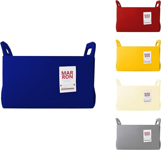 Collapsible Blue Felt Storage Bin Medium 11"x7.1"x7.1" – Foldable Basket with Handles for Closet, Toy Storage, Laundry Room Organization, Decorative Storage Bins for Shelves, Cube Storage-NeatNest