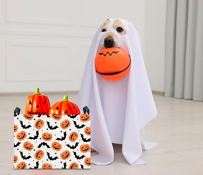 CLOCOR Rectangular Storage Basket Empty, Gift Basket for Halloween, Waterproof Storage Bin with Handles, Room Decor(Bat Pumpkin Halloween)-NeatNest