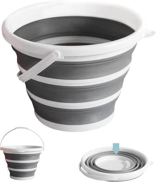 Collapsible Water Bucket (10L / 2.6 Gal) – Portable, Easy to Carry & Store, Ideal for Car Wash, Cleaning, Camping, Fishing and Outdoor Activities with Collapsible Handle Design-NeatNest