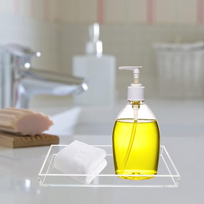 Bigfety Acrylic Vanity Tray for Organizing, Clear Bathroom Trays for Counter, Desk, Dresser-NeatNest