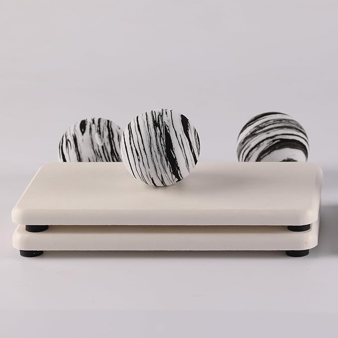 2 Pcs Water Absorbing Stone Trays, Kitchen/Bathroom Sink Soap Dish, Diatomite Tray Used for Hand Soap & Cosmetic Bottles in The Modern Home, 3.15" W x 6.3" L, White-NeatNest