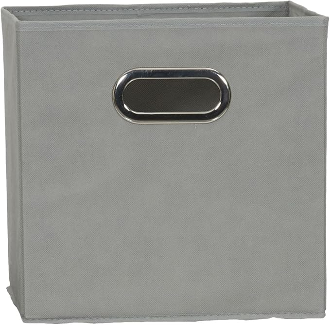 Household Essentials 84-1 Foldable Fabric Storage Bins | Set of 6 Cubby Cubes with Handles | Gray
