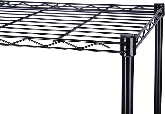 HOMEFORT 5-Tier Wire Shelving Unit, Extra Wide Metal Storage Rack, Free Standing Rack, Durable Organizer Perfect for Pantry Closet Kitchen Laundry Organization in Black, 29" W x 14" D x 61" H