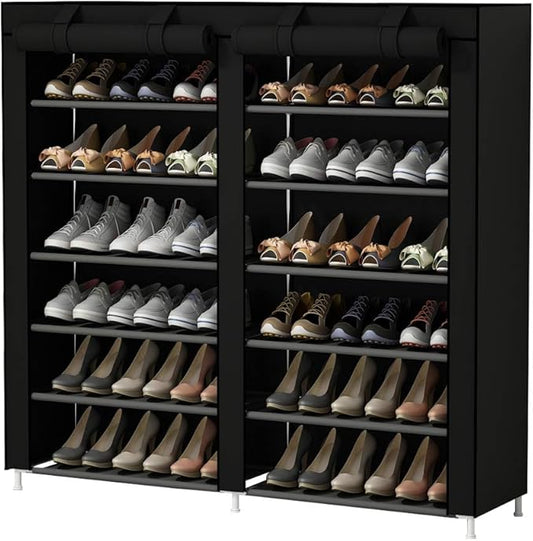 UDEAR Shoe Rack Free Standing Portable Shoes Storage Organizer Black-NeatNest