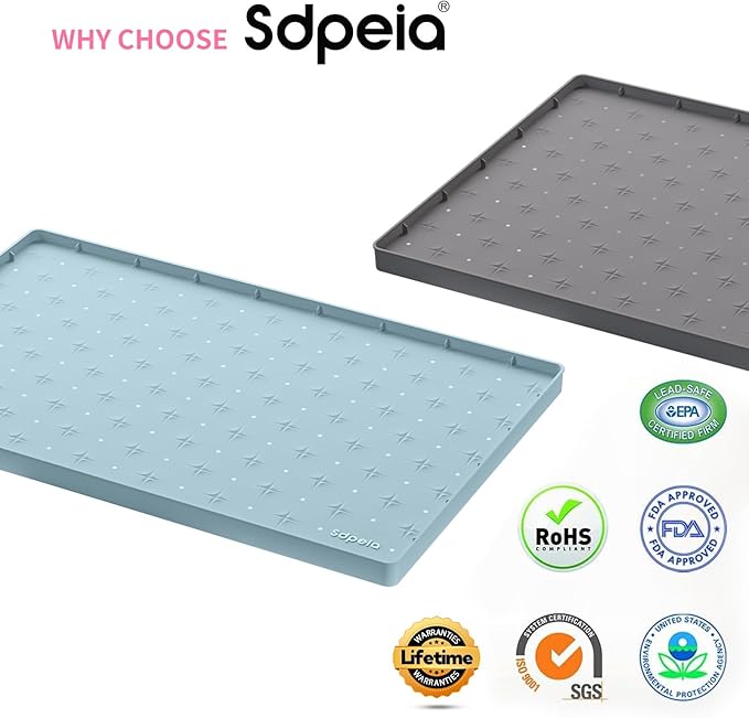Sdpeia Under Sink Mat for [34" x 22"] Cabinet, Upgraded Silicone Waterproof Mat Kitchen Cabinet Liner Cabinet Protector Kitchen Organizers and Storage-NeatNest