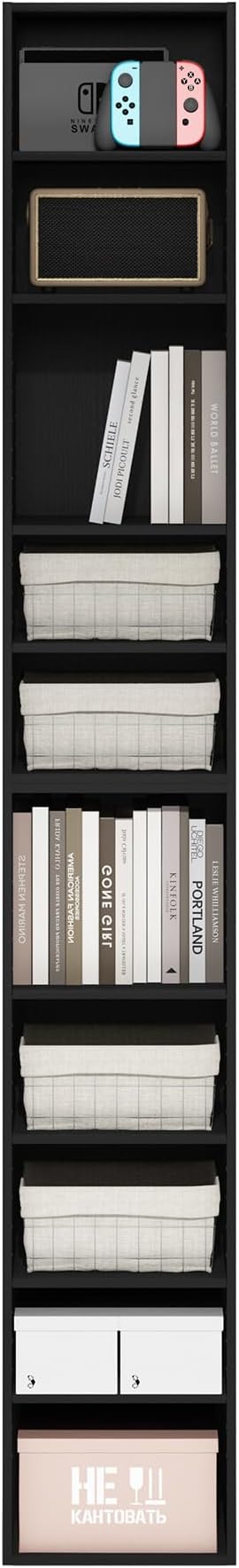 Furinno Pasir 10-Tier Open Shelf Bookcase, Blackwood-NeatNest