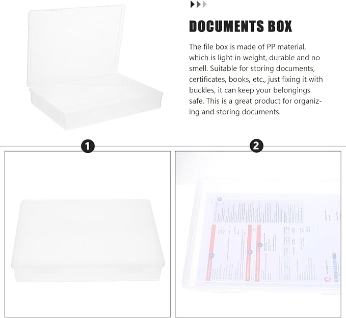 Transparent a4 Document Storage Box: Office Desktop File Organizer with, Plastic Paper Holder for Magazines, Photos, Stationery, and More