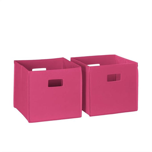 RiverRidge Folding Storage Bins with Handles Hot Pink Cube Storage Organizer for Closet, Bedroom & Playroom - Closet Organizers and Storage Set of 2-NeatNest