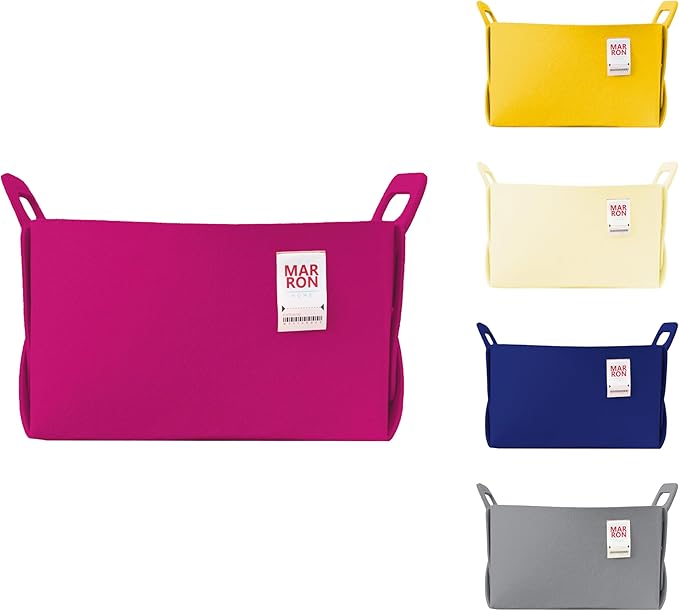 Collapsible Magentapink Felt Storage Bin Large 14.6"x9.4"x9.4" – Foldable Basket with Handles for Closet, Laundry Room Organization, Toy Storage, Decorative Storage Bins for Shelves Storage-NeatNest